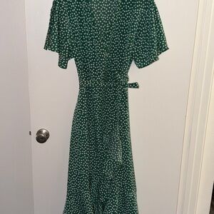 Amazon Green Polka Dot Midi Dress